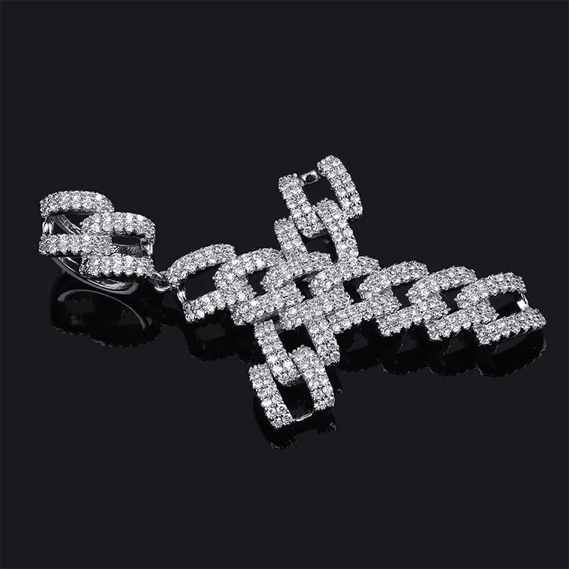 Hip-hop Large Cross Full Zircon Pendant