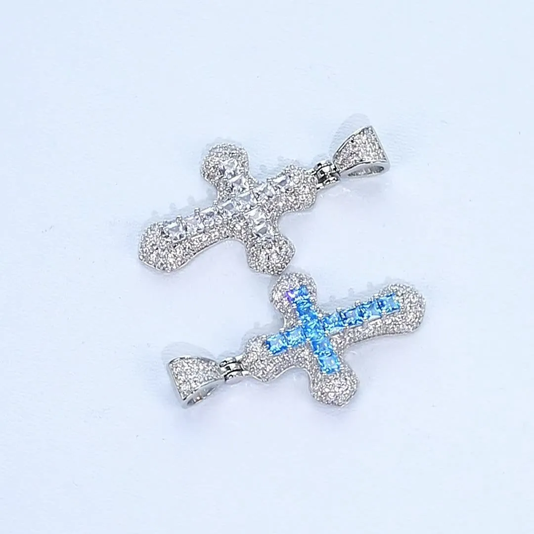 Hip Hop New Style Colorful Full Diamond Cross Pendant