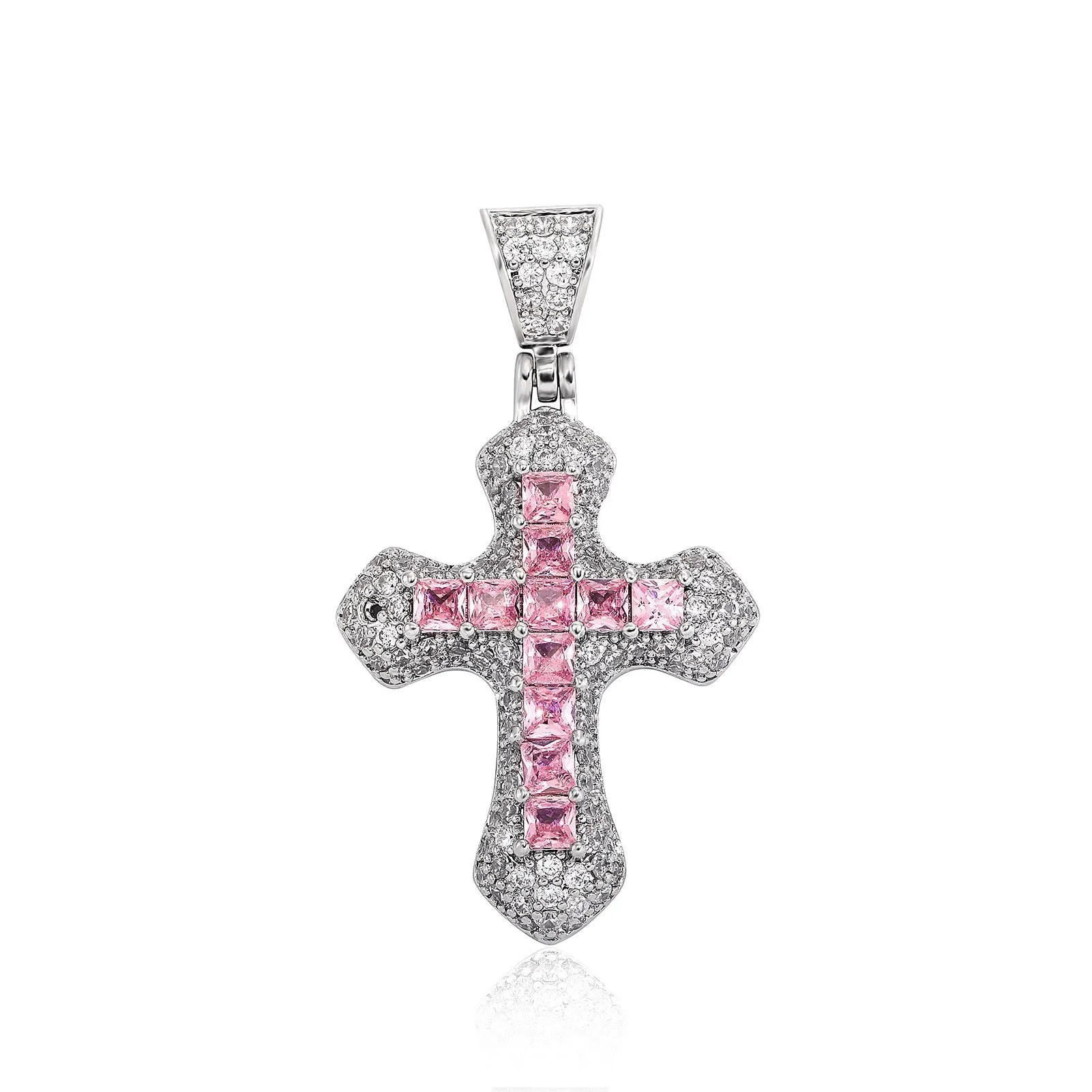 Hip Hop New Style Colorful Full Diamond Cross Pendant