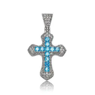 Hip Hop New Style Colorful Full Diamond Cross Pendant