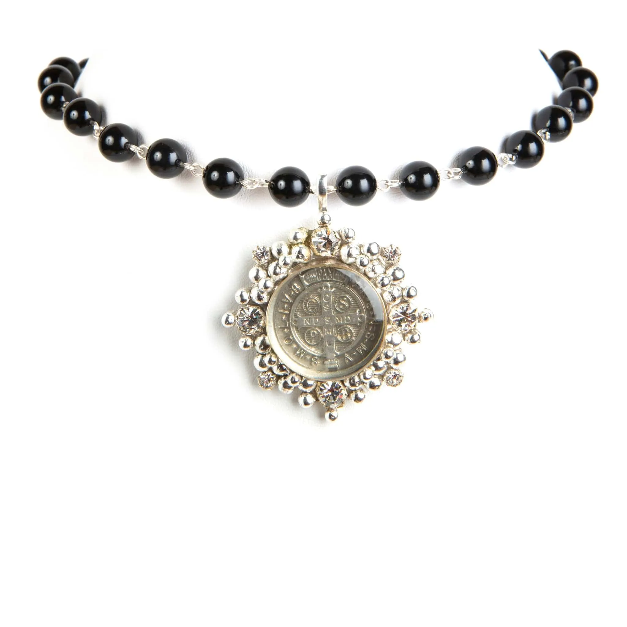 Iconic Pearl Choker Mystic Black Pearl with All Medallions