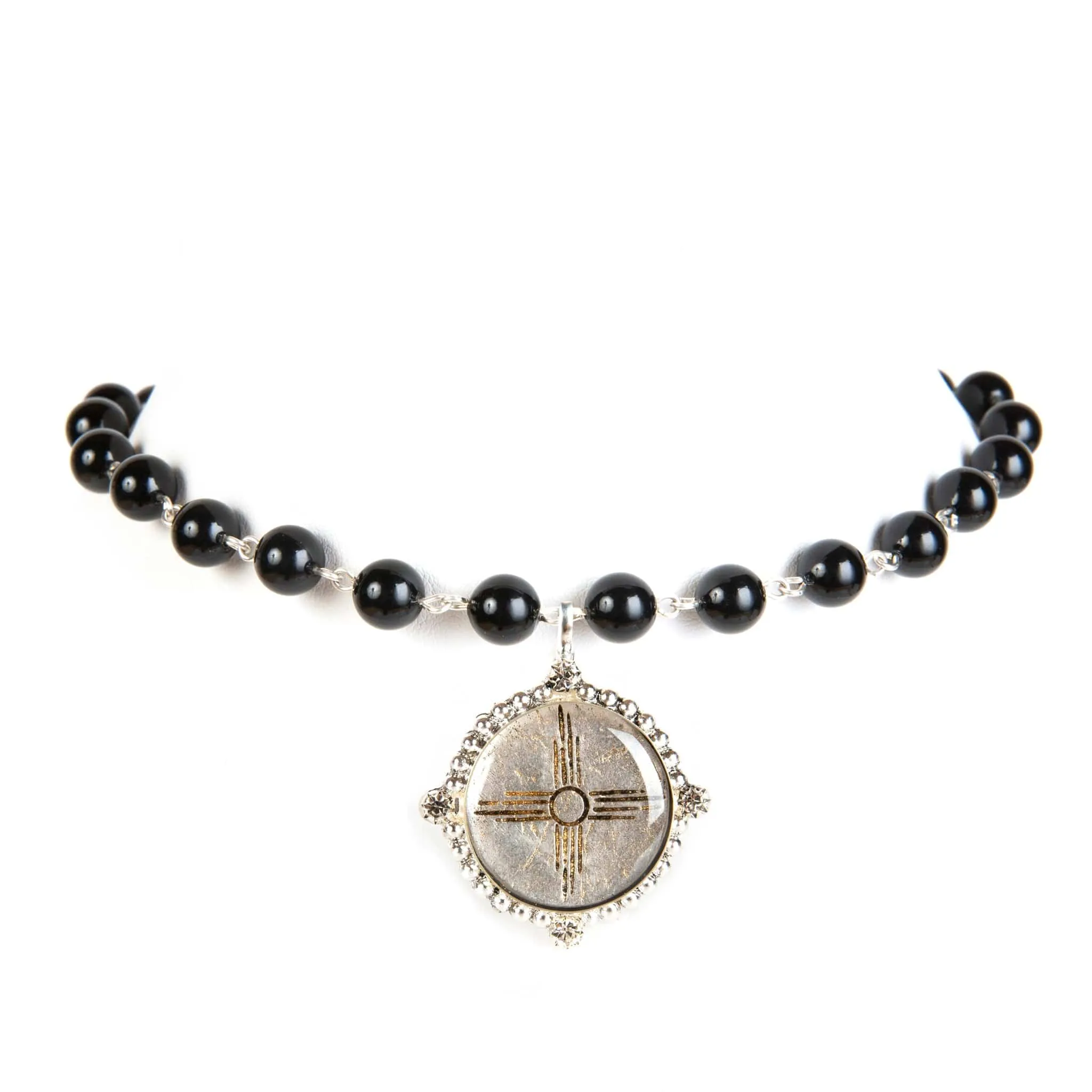 Iconic Pearl Choker Mystic Black Pearl with All Medallions