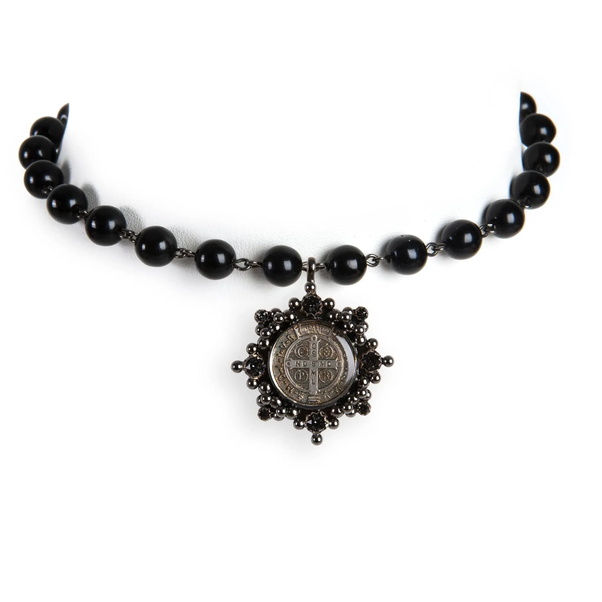 Iconic Pearl Choker Mystic Black Pearl with All Medallions