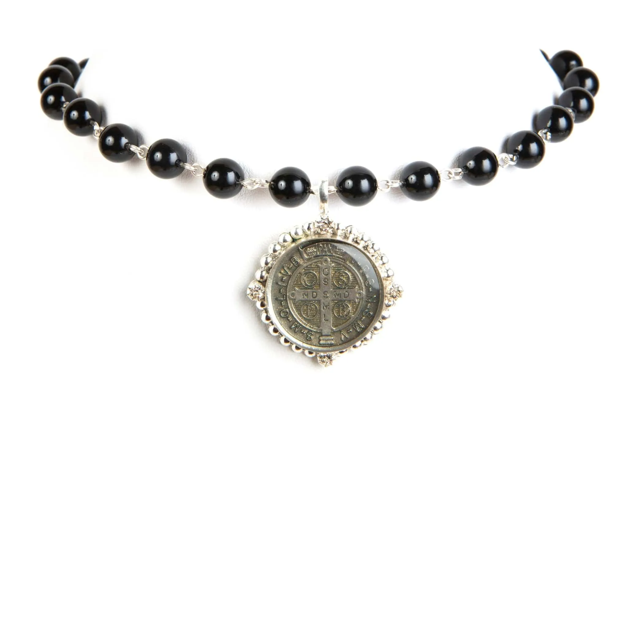 Iconic Pearl Choker Mystic Black Pearl with All Medallions