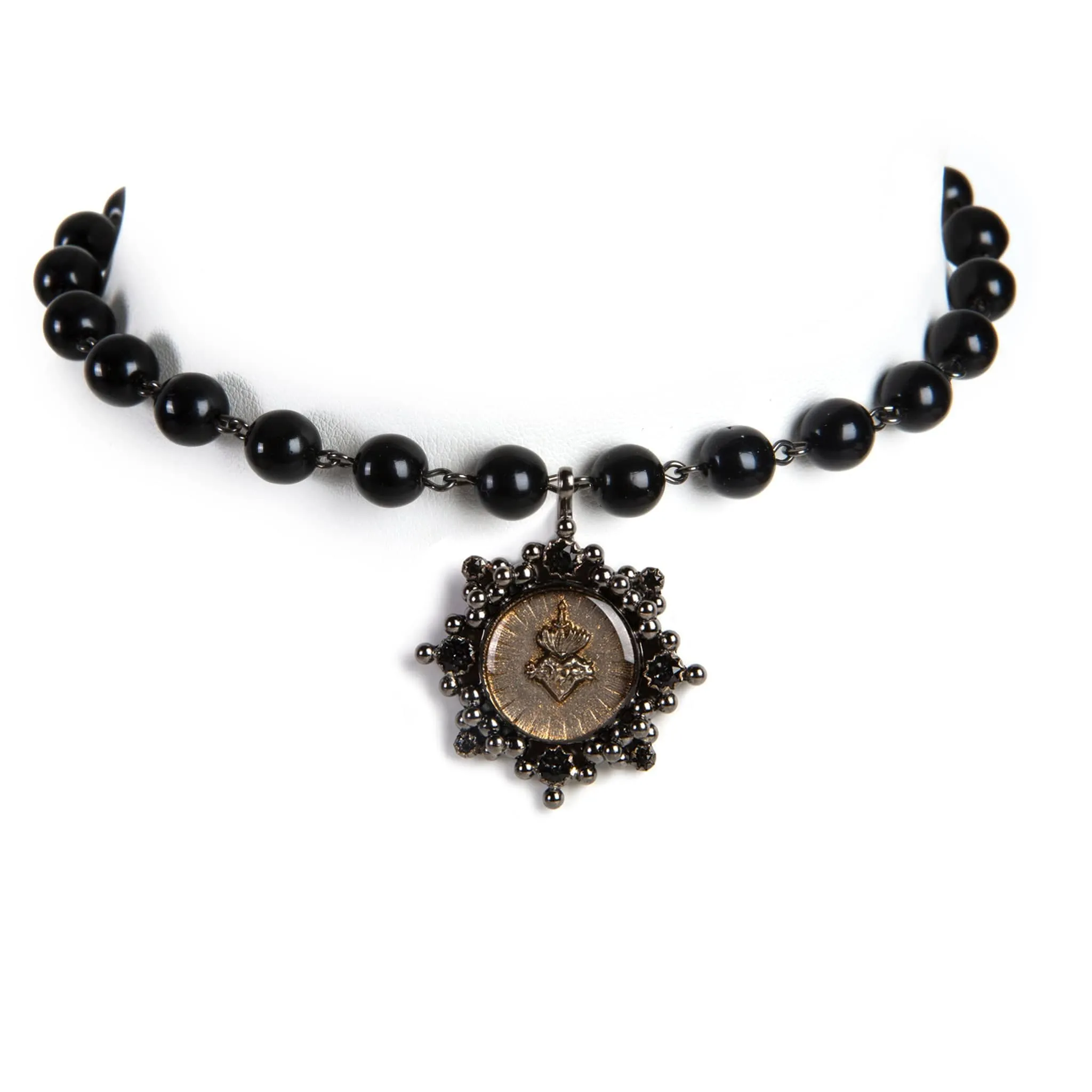 Iconic Pearl Choker Mystic Black Pearl with All Medallions