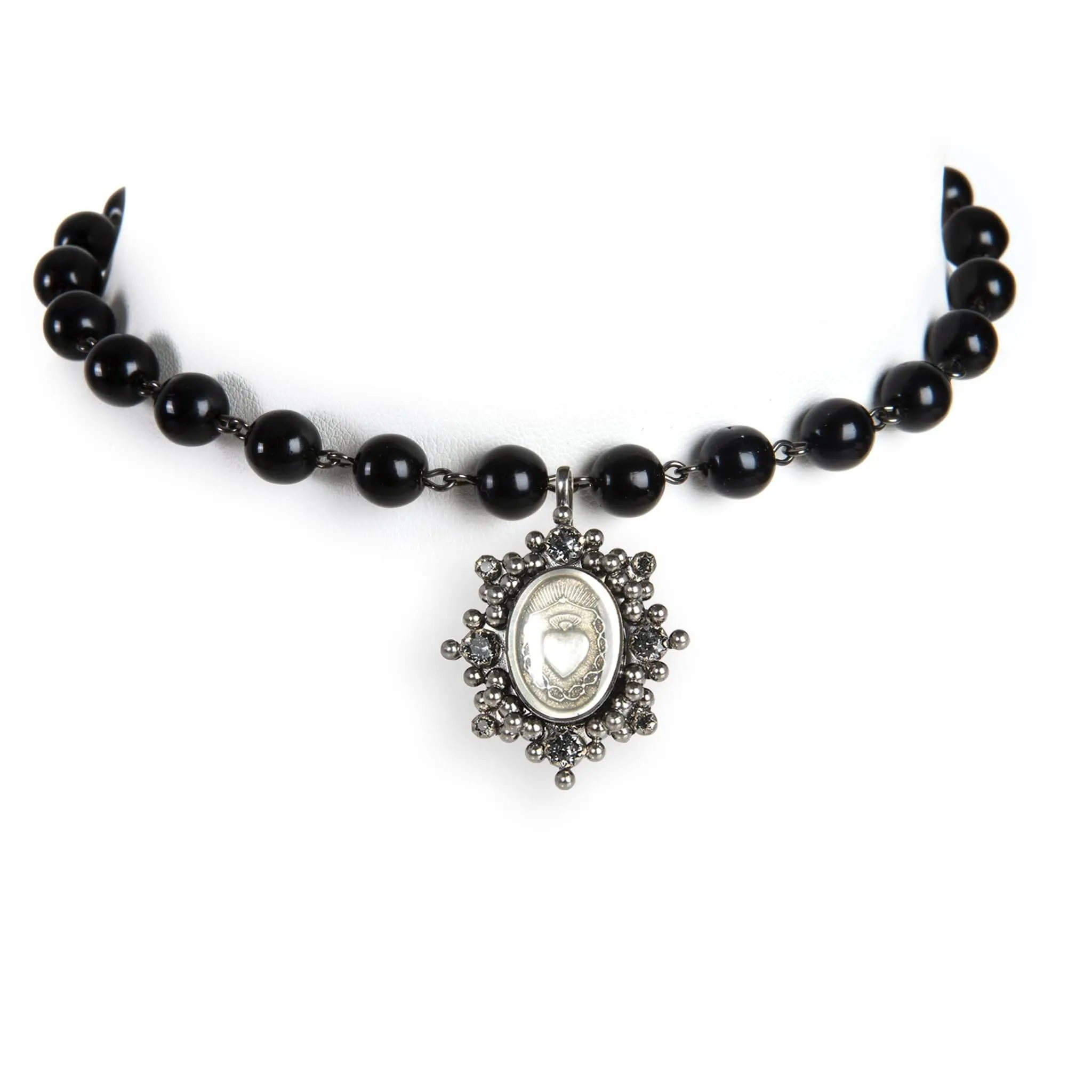 Iconic Pearl Choker Mystic Black Pearl with All Medallions