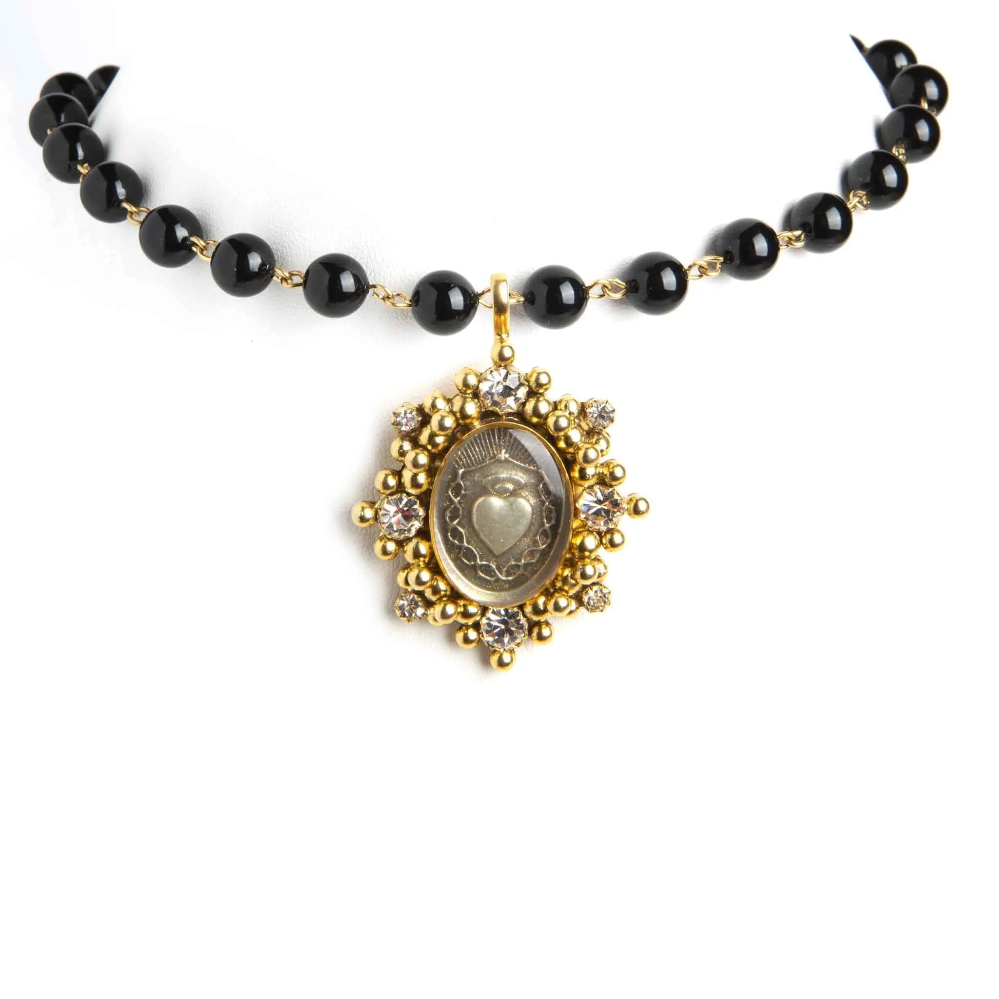 Iconic Pearl Choker Mystic Black Pearl with All Medallions