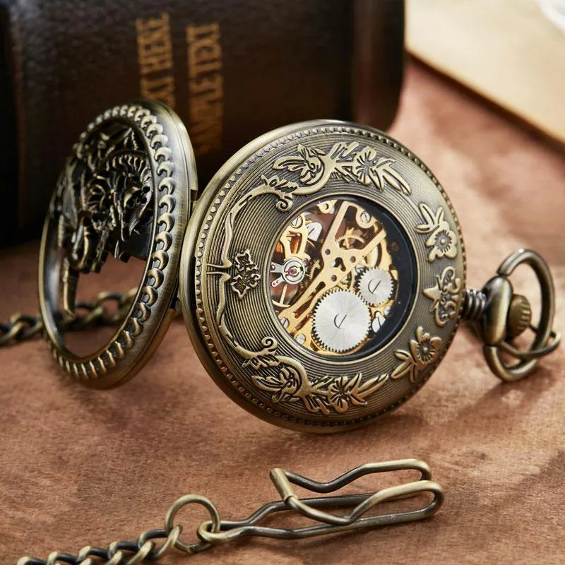 Immortal Phoenix Mechanical Pocket Watch