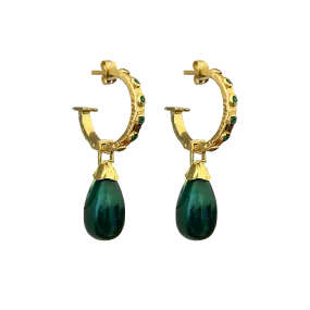 INES Earrings | Green Aventurine & Green Onyx