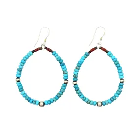 Kingman Turquoise & Coral Earrings