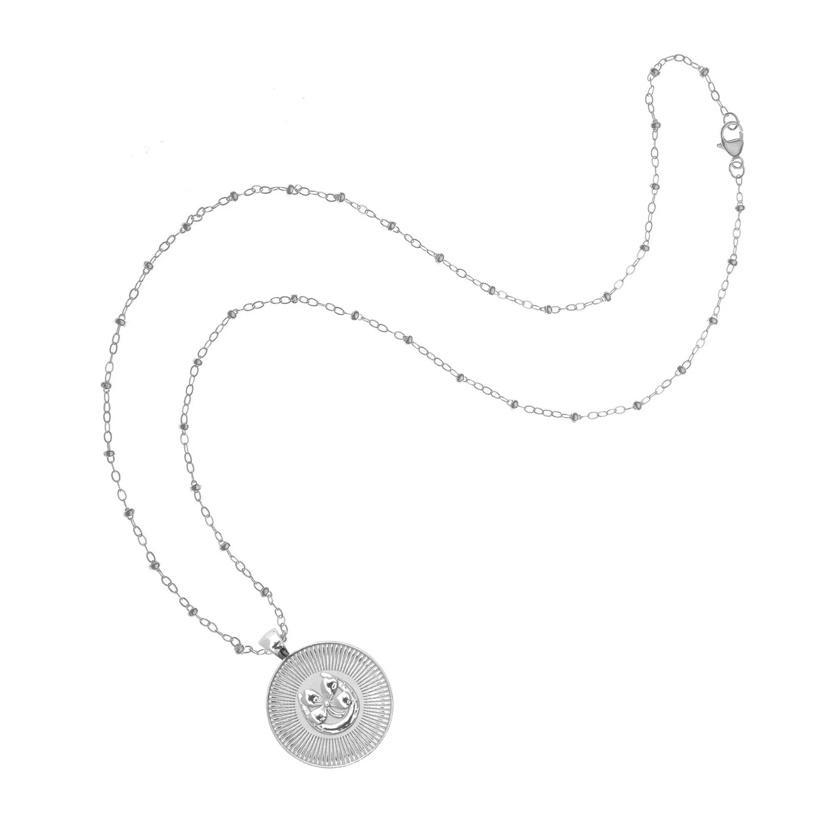 LUCKY JW Small Pendant Coin in Silver