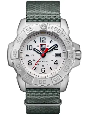 Luminox Navy Seal Steel Mens - Stainless Steel - Date - Grey Webbing Strap -200