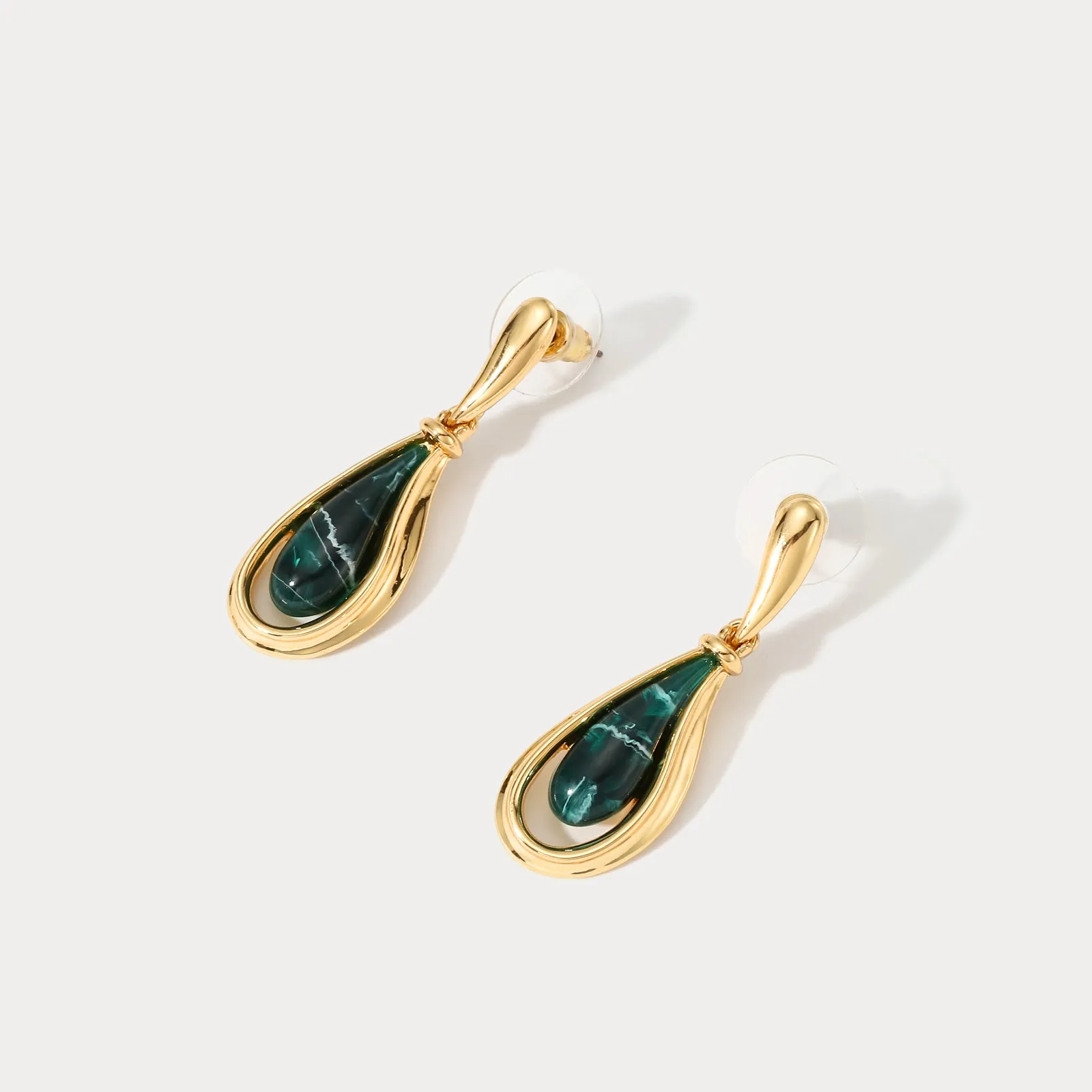 Malachite Drop Earrings