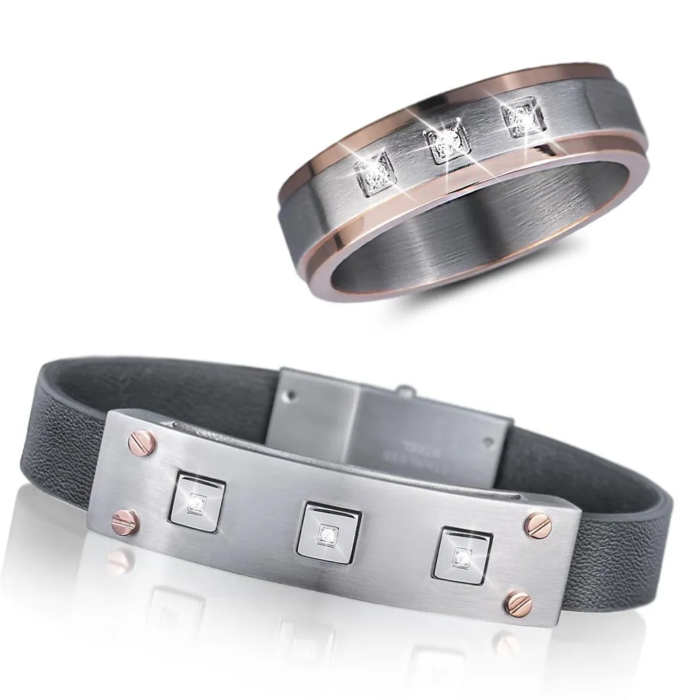 Men's Trio Ring and Bracelet Collection