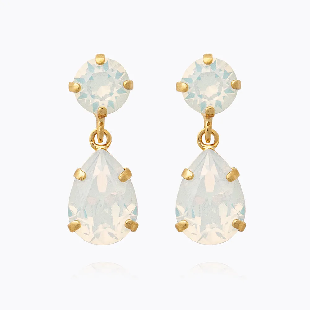 Mini Drop Earrings / White Opal