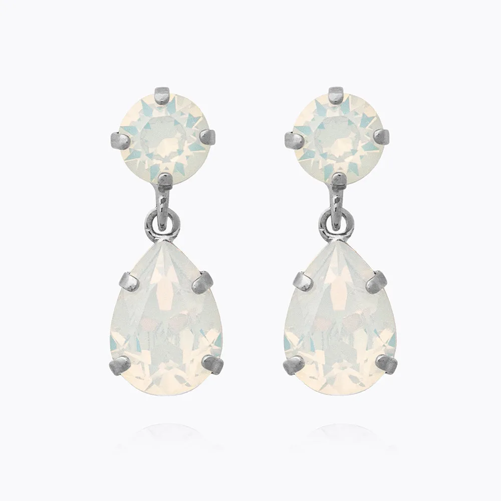 Mini Drop Earrings / White Opal