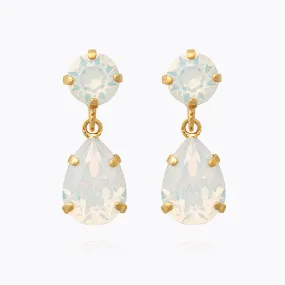 Mini Drop Earrings / White Opal