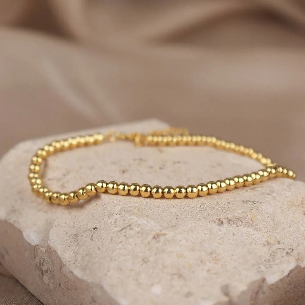 Minimalist Beads Bracelet Gold Vermeil