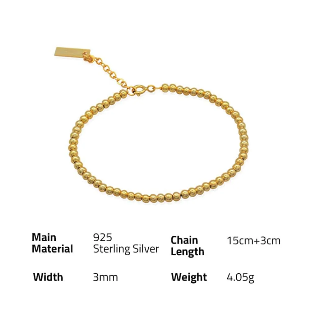 Minimalist Beads Bracelet Gold Vermeil