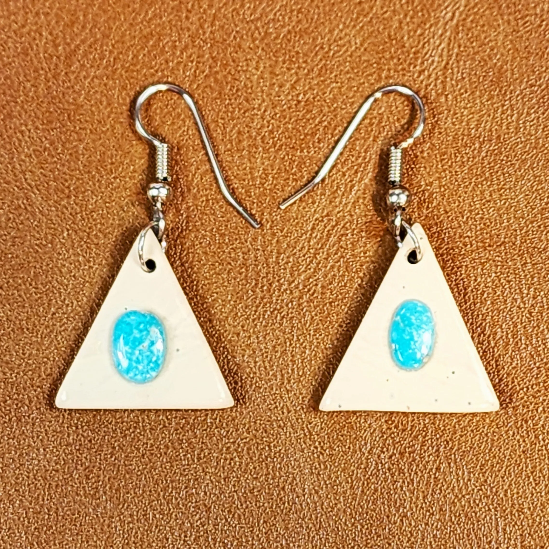 Natural Kingman Turquoise & Serpentine Earrings