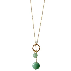 NECKLACE CIRCLE DROP AVENTURINE