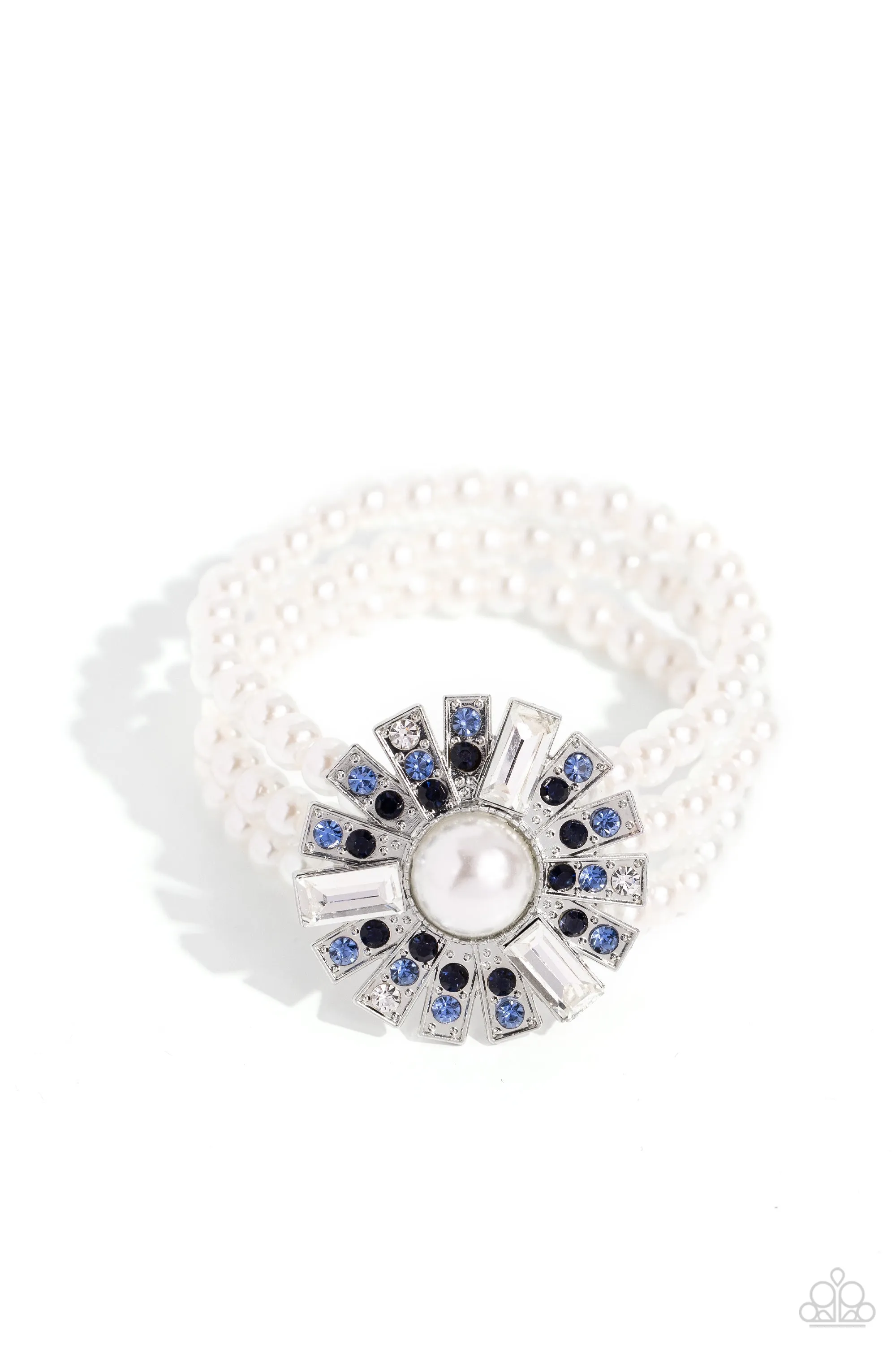 Paparazzi Gifted Gatsby - Blue and White Pearl Bracelet