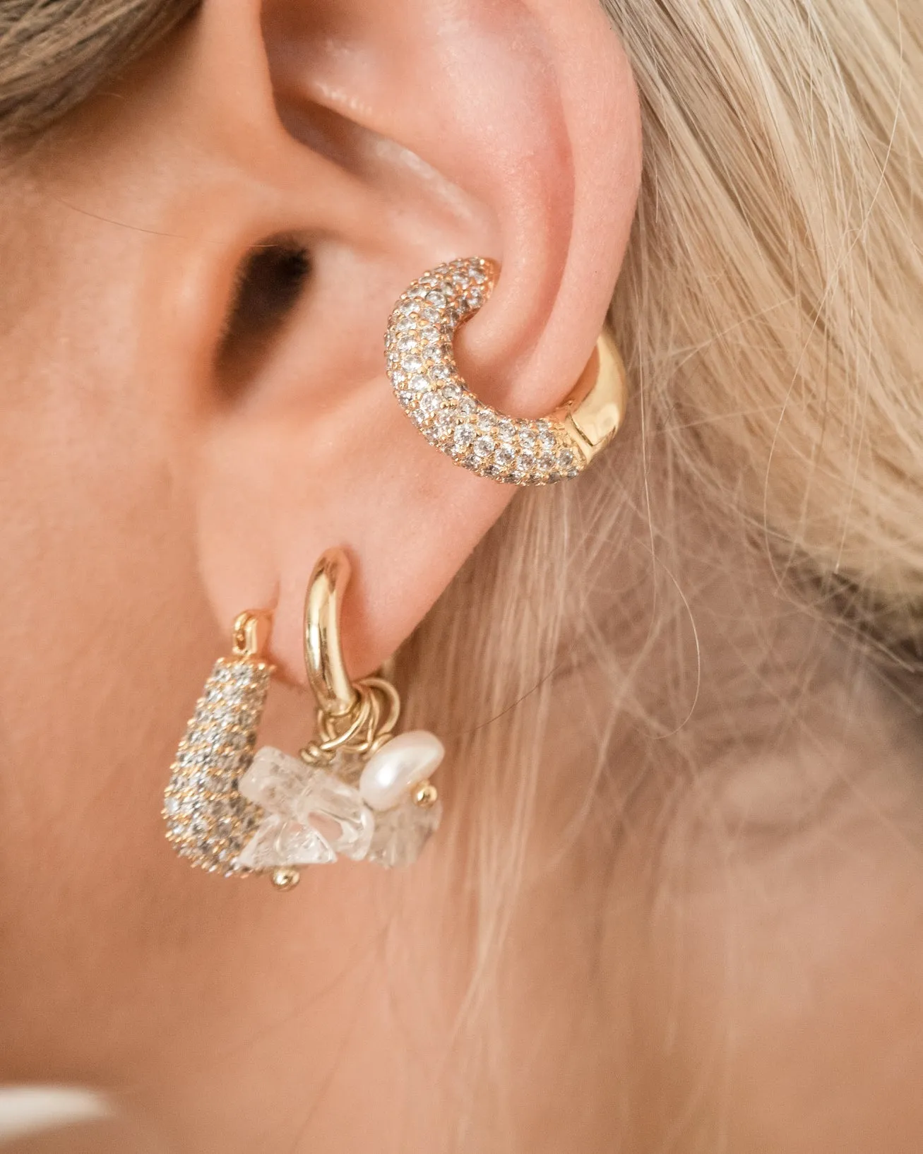 Pave Amalfi Ear Cuff- Gold