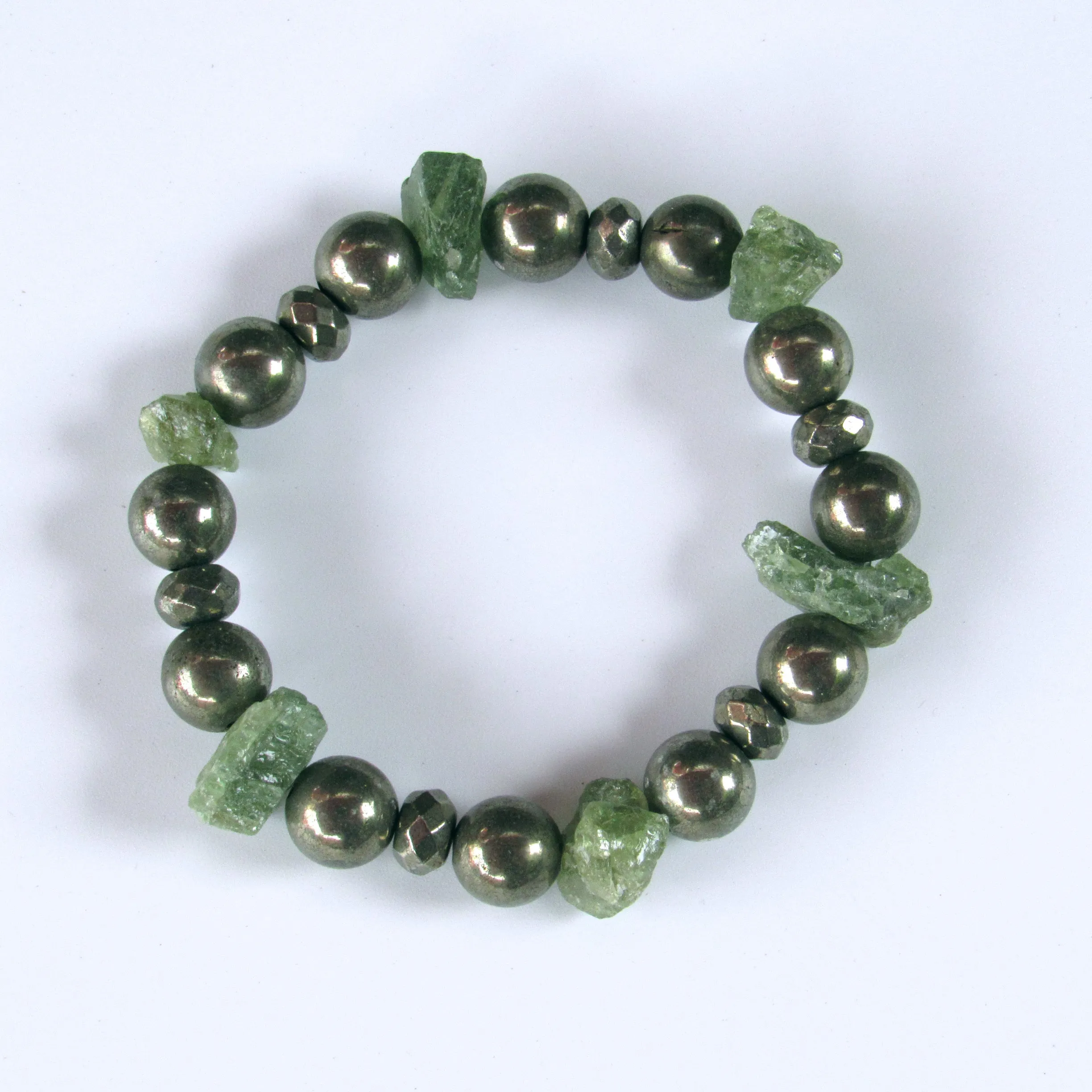 Peridot and Pyrite Bracelet