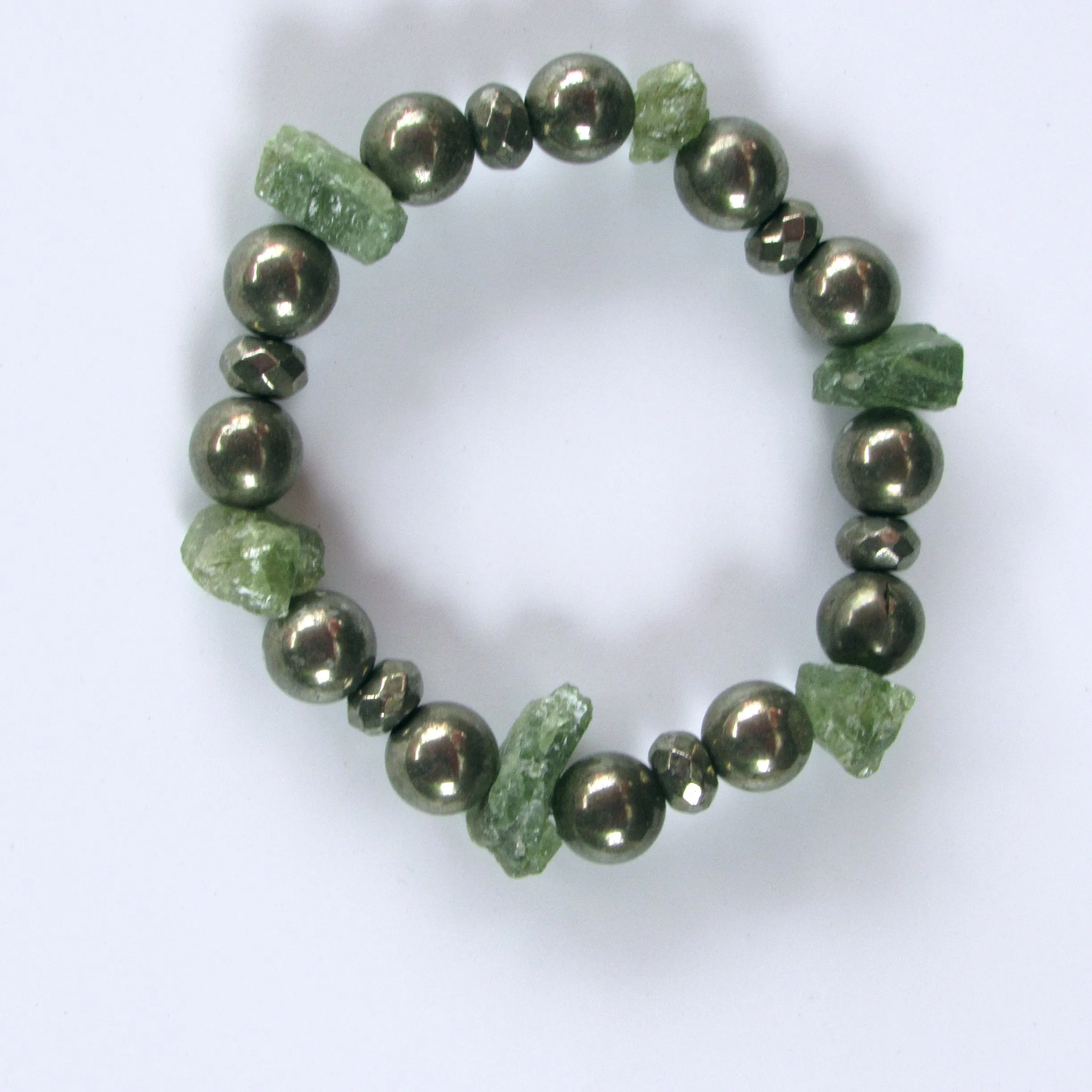 Peridot and Pyrite Bracelet