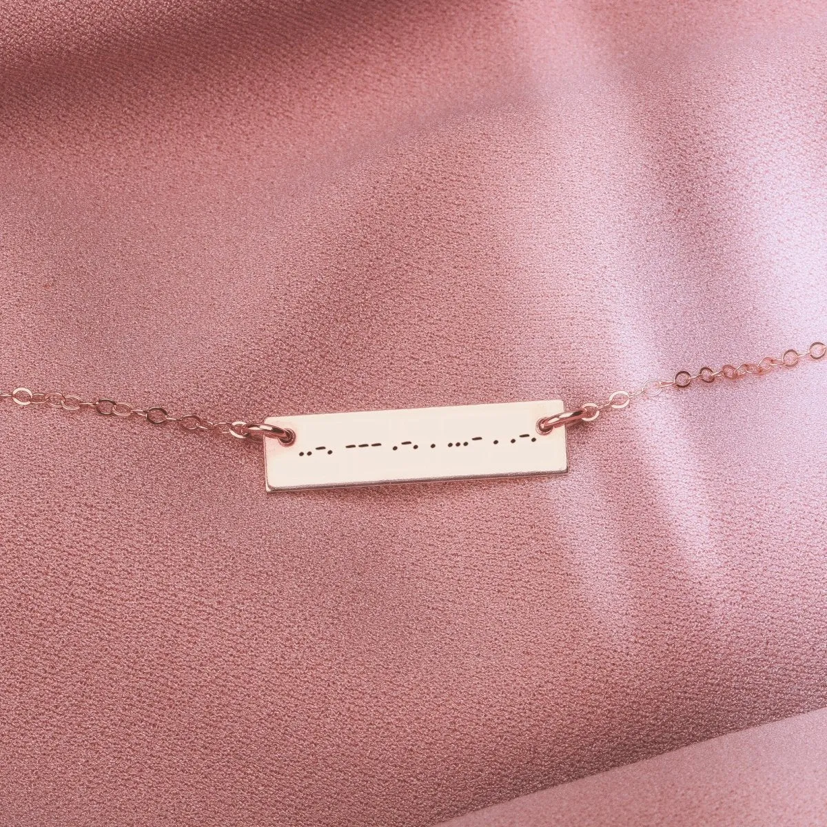 Personalized Morse Code Bar Necklace