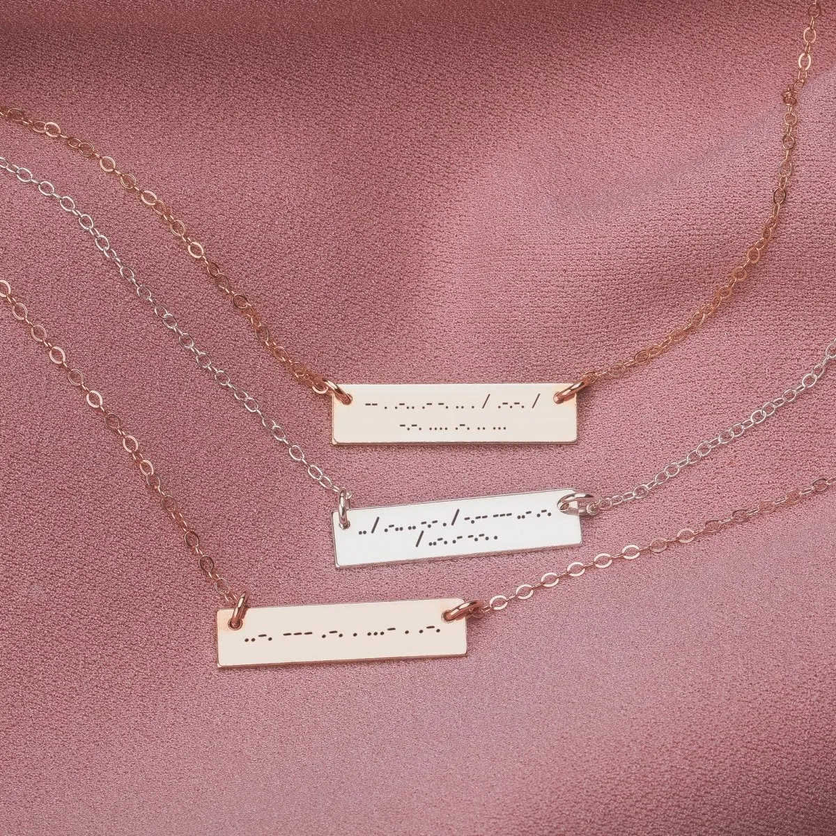 Personalized Morse Code Bar Necklace