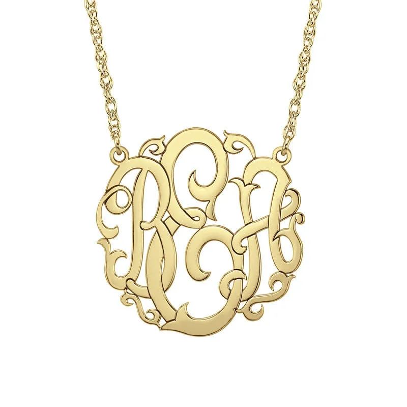 Personalized Vine Monogram Necklace