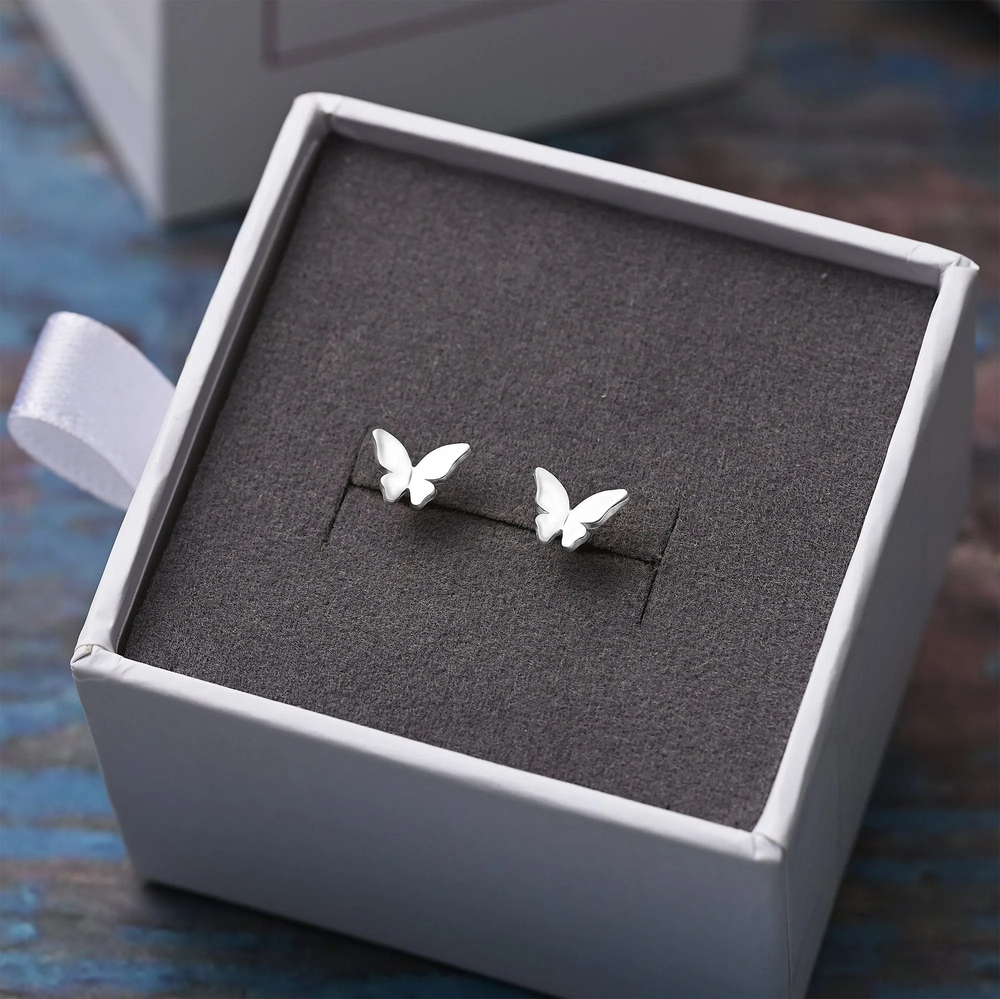 Petite Butterfly Stud Earrings Sterling Silver