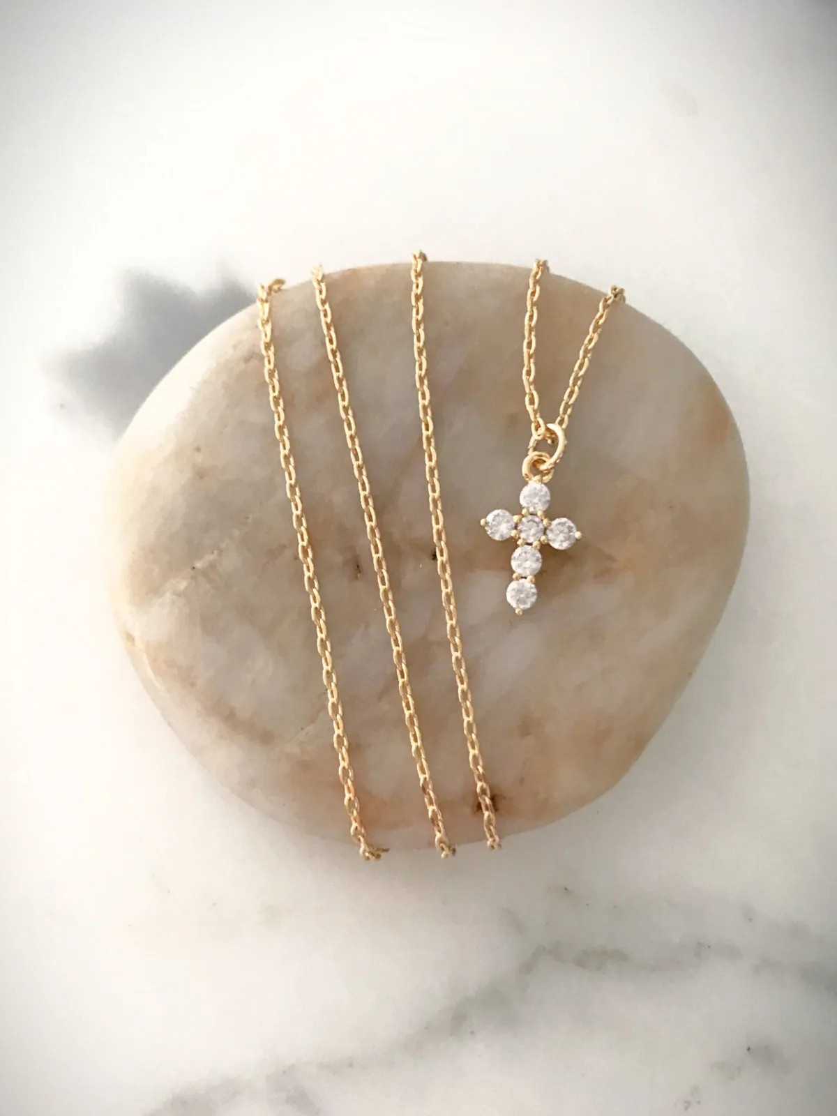 Petite CZ Cross Necklace