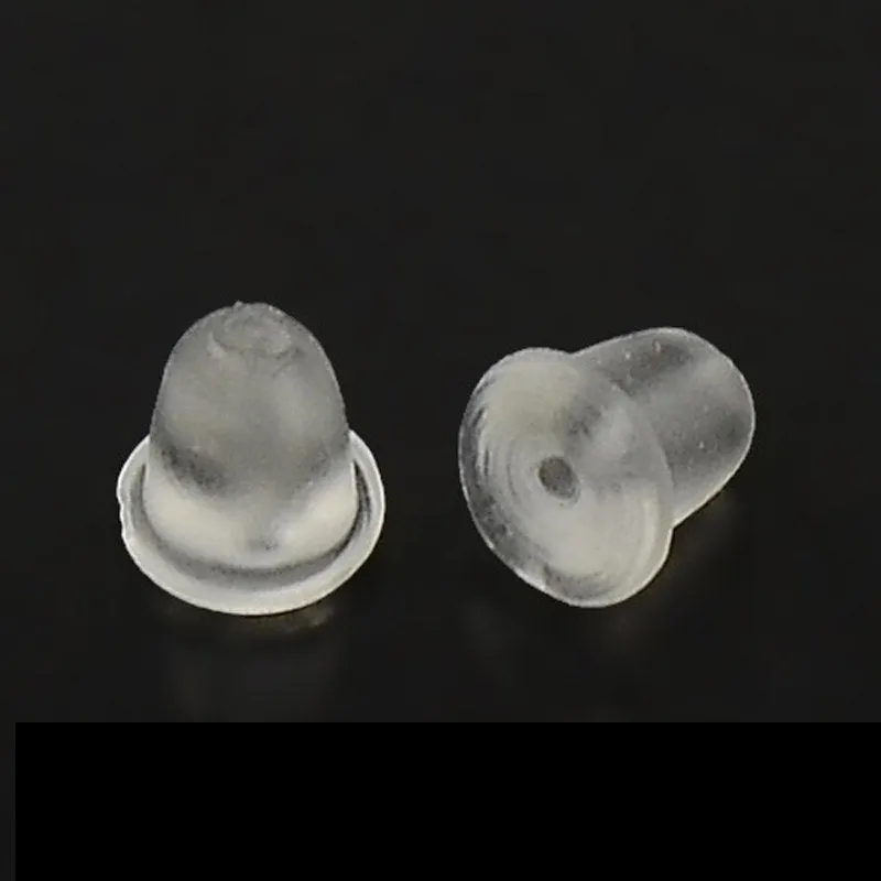 Plastic Post Earring Earnuts, Clear, 4x4mm, Hole: 1mm Lot Size 5000 Pieces, #1318