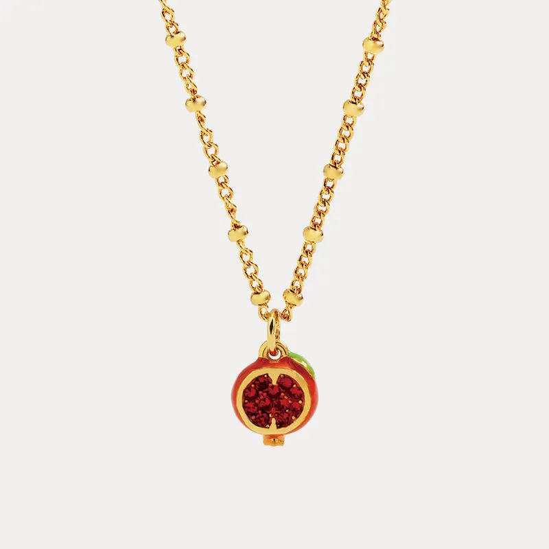 Pomegranate Enamel Necklace