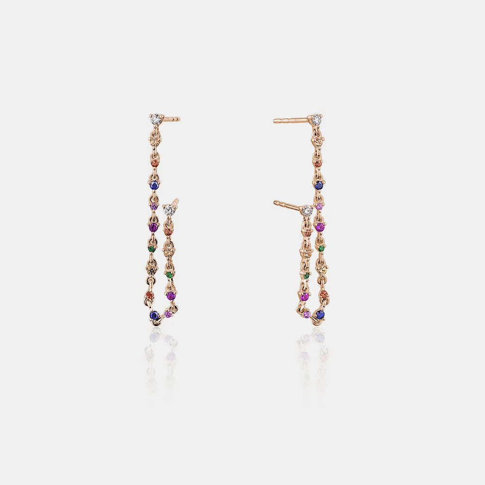 Rainbow Chain Earrings