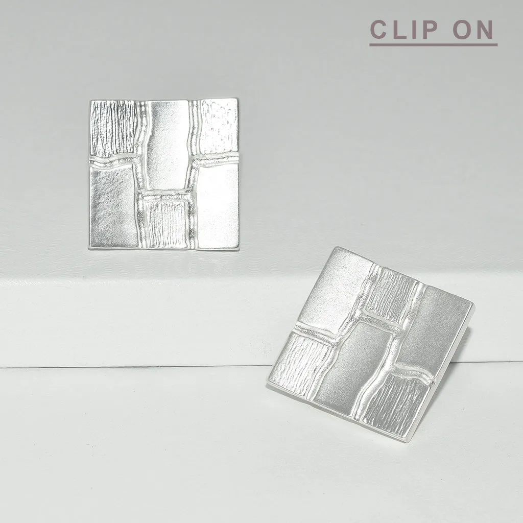 Retro square clip-on Earrings