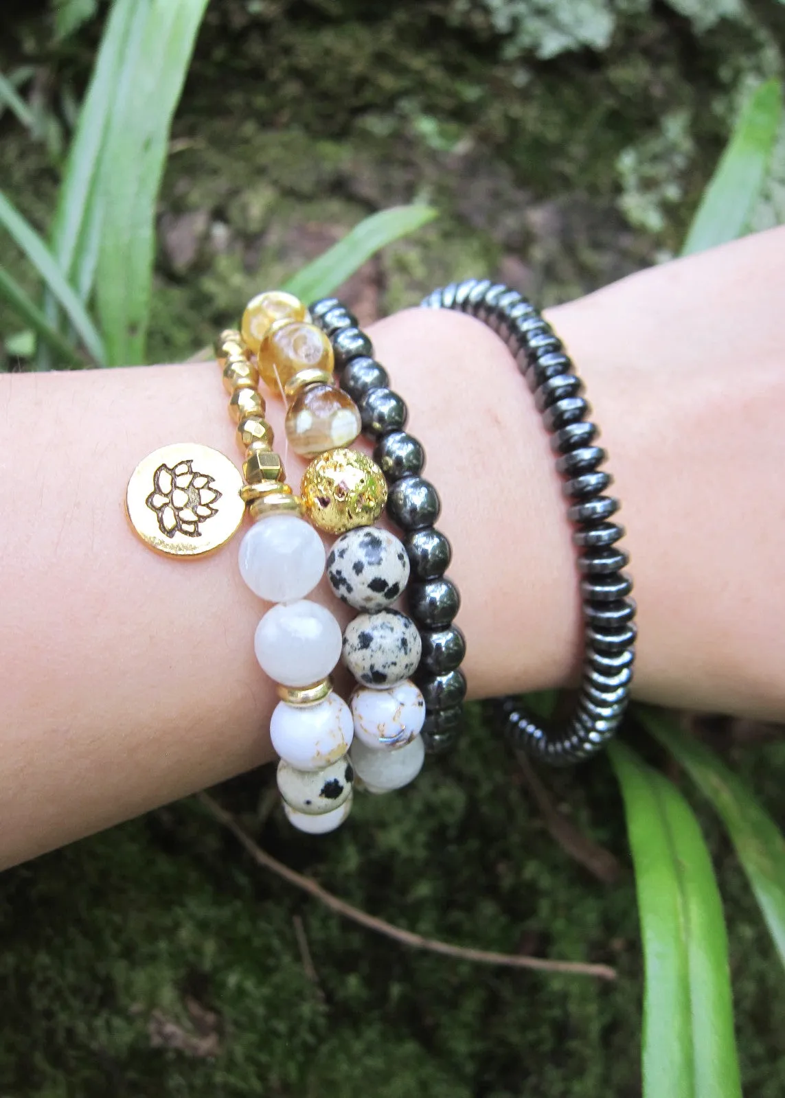 SALE - 27 Bead Inner Glow Citrine Quartz Mala Bracelet