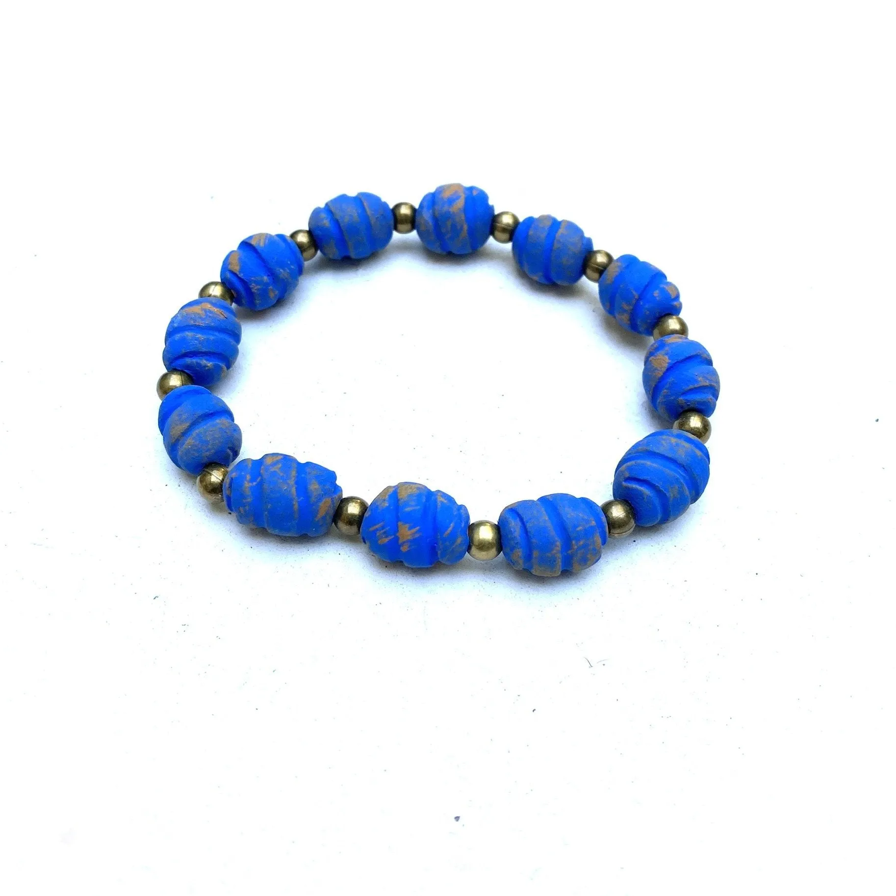 Simple Ceramic Bracelet- Painted Beads