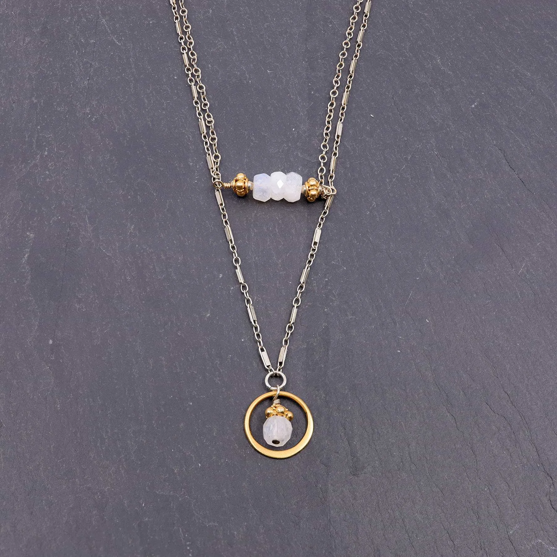 Simple Romance - Moonstone Double Strand Necklace