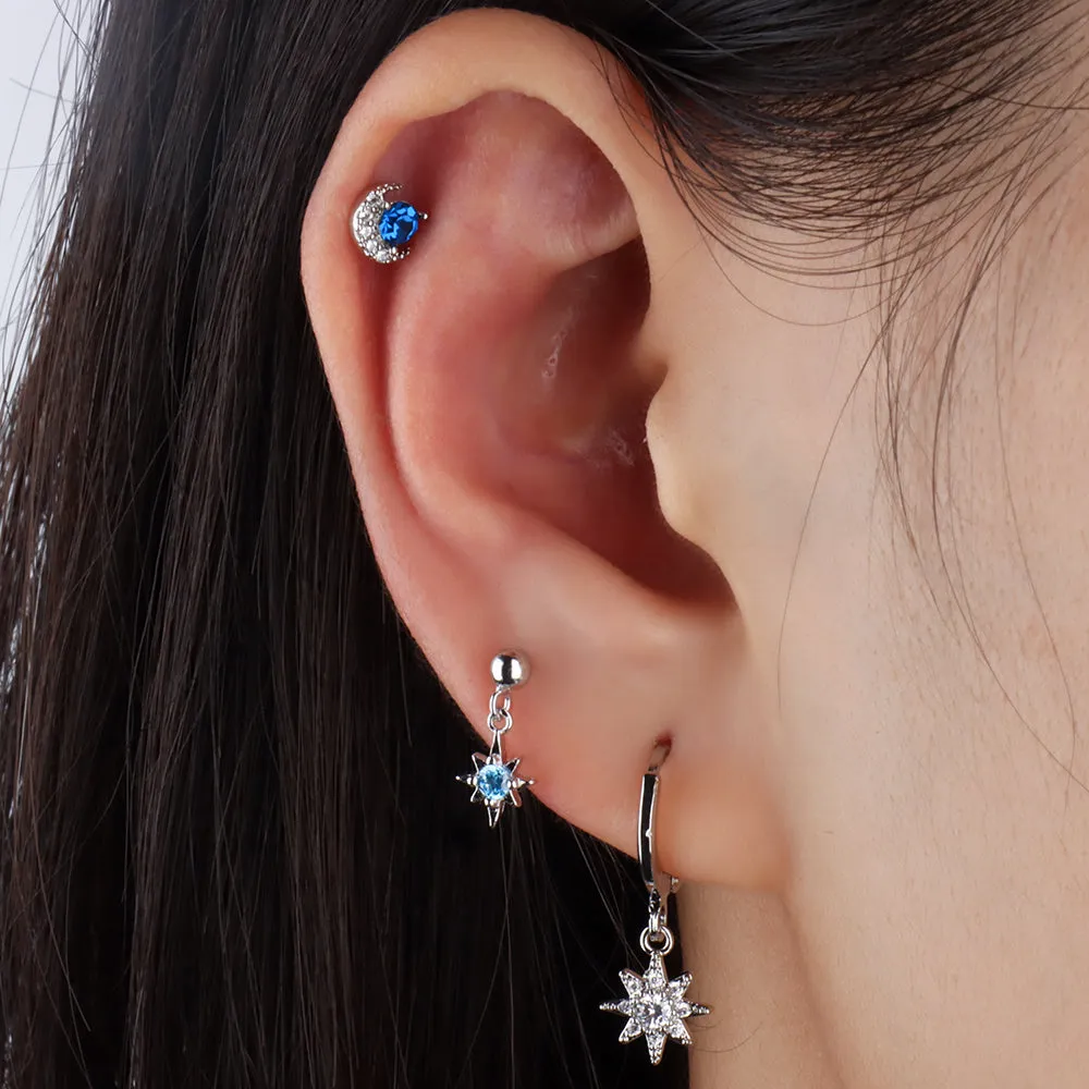 Sparkle Star Drop Earring