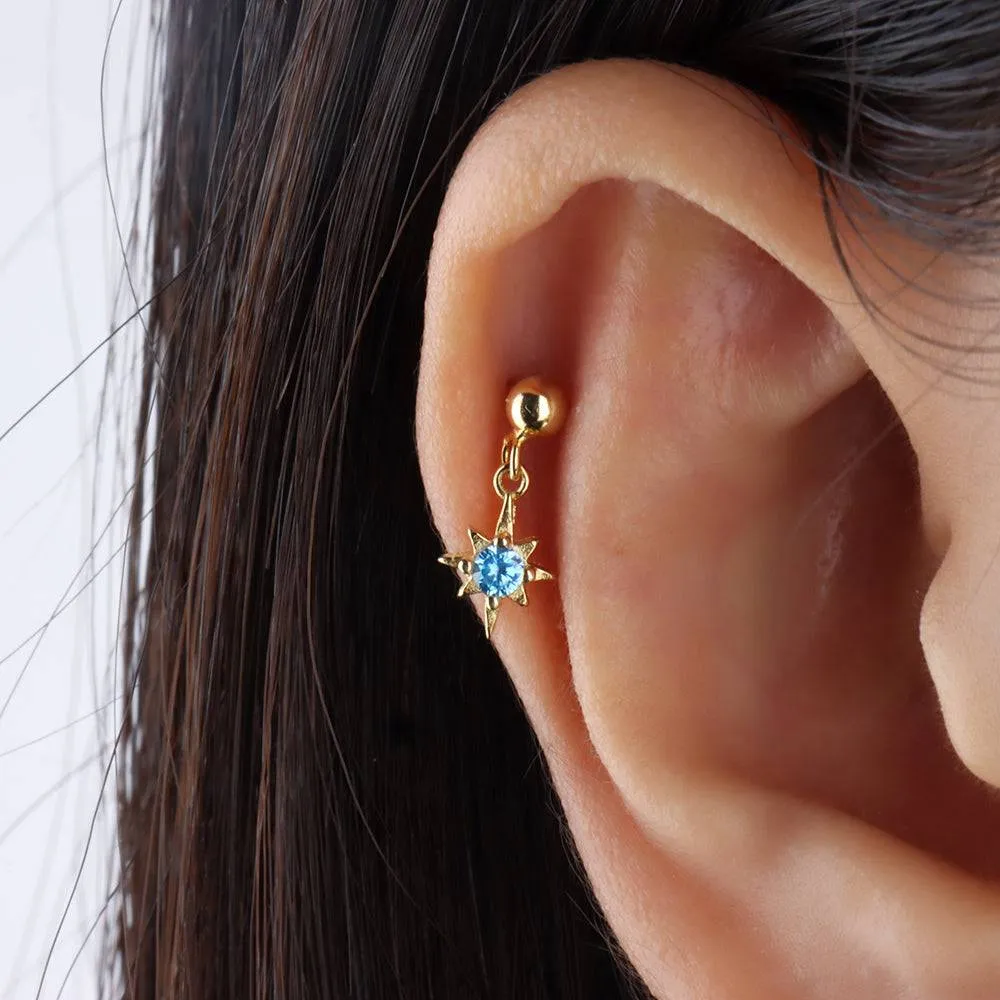 Sparkle Star Drop Earring