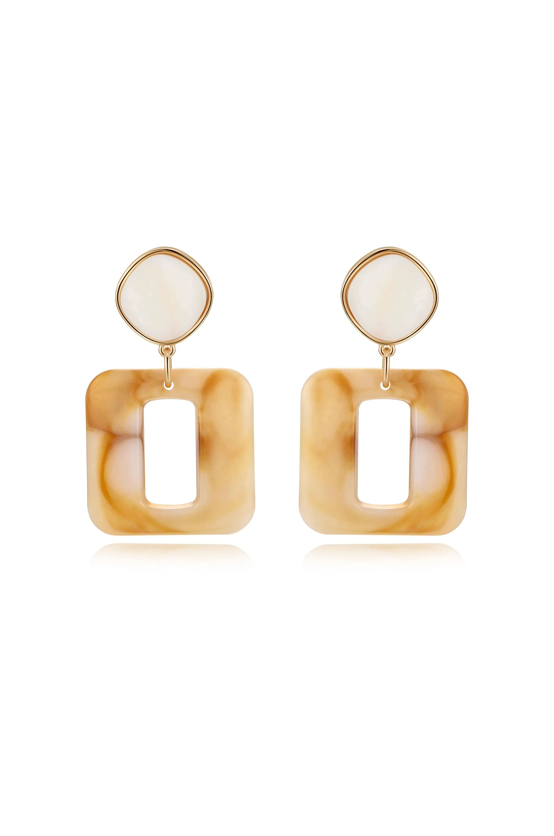 Square Resin Drop Earrings