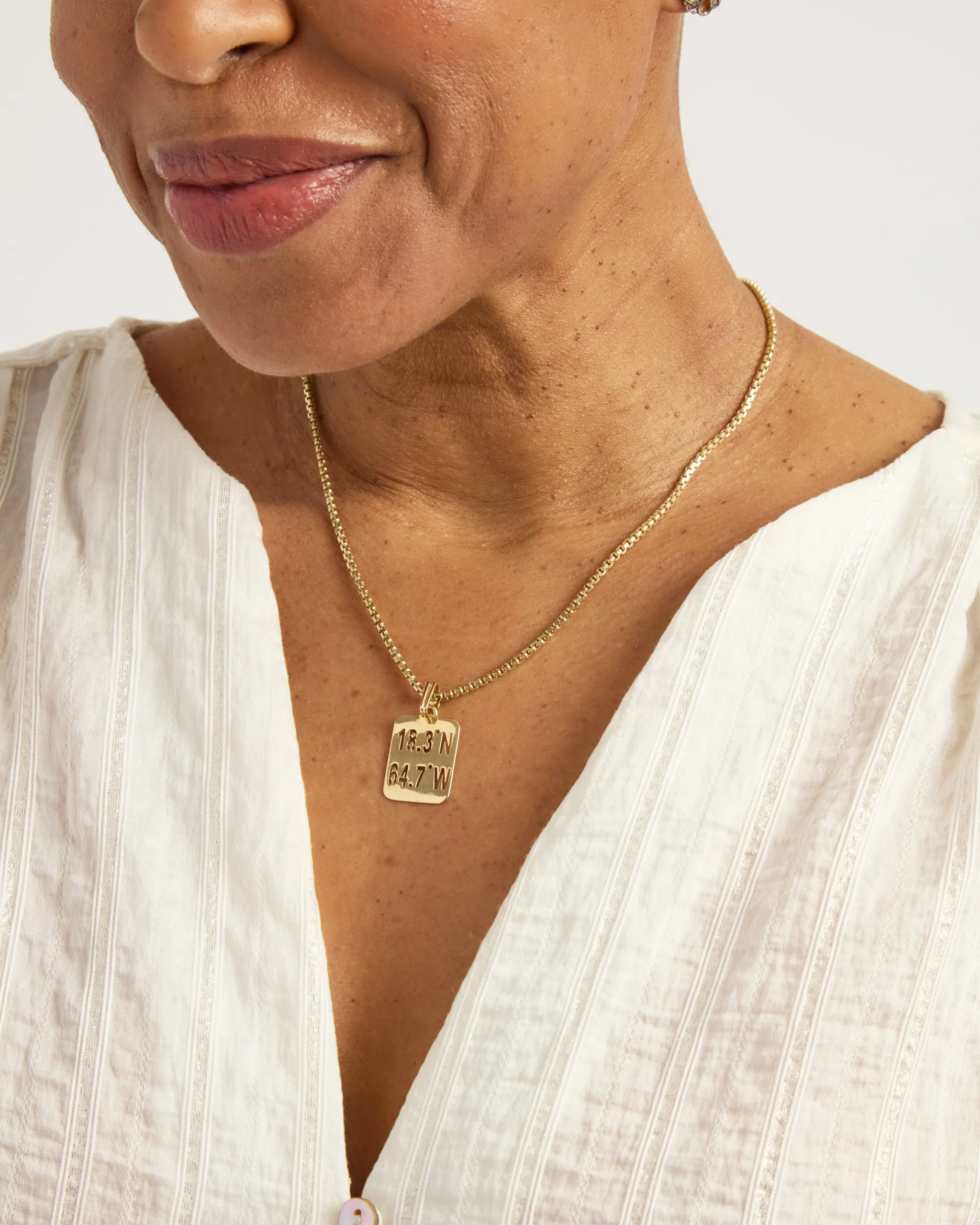 St. John Coordinates Cutout Pendant