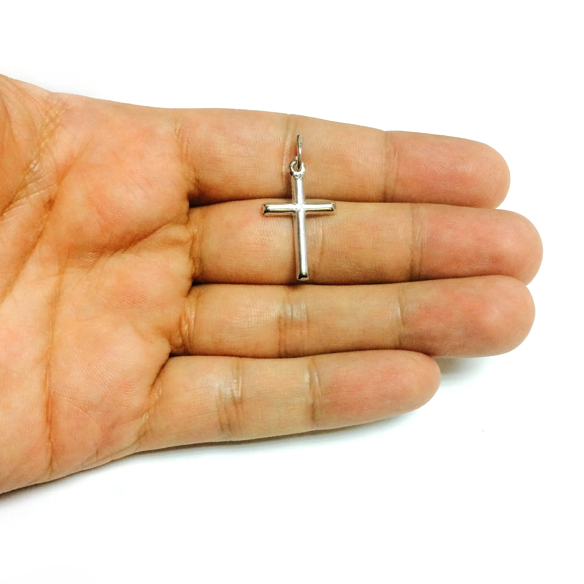 Sterling Silver Cross Pendant, 15 x 30 mm