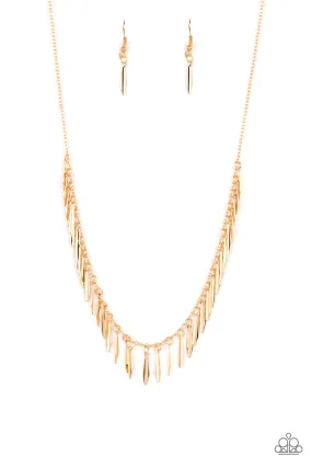 Striking Sheen - Gold Necklace