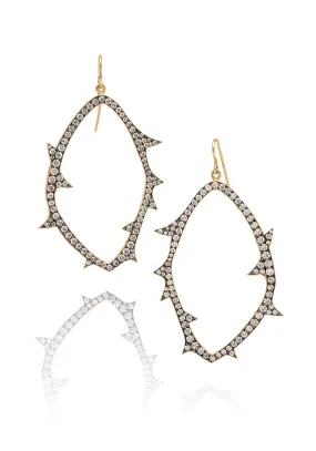 Sylva & Cie 18KYG Oval Diamond Thorn Earrings