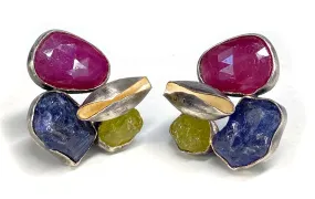 Tanzanite Ruby Earrings