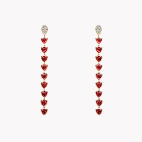 The Margaux Pear Shape Diamond and Garnet Drop Earrings